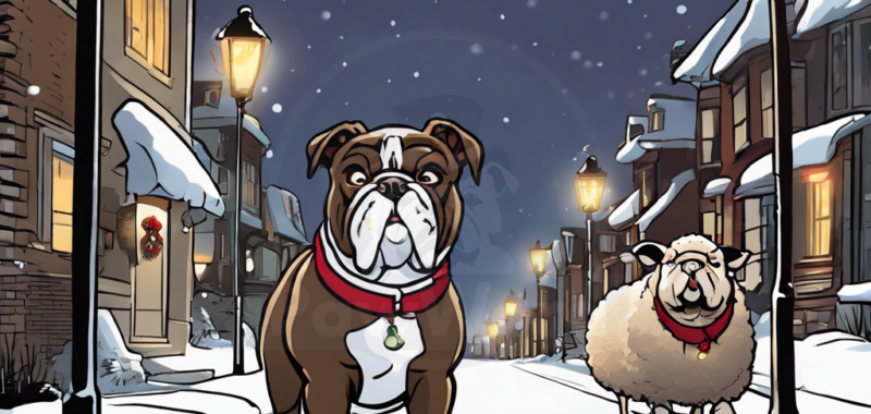 A Bulldog’s Yuletide Capers: Herding Sheep and Herding Hearts: A rose PawWord Story