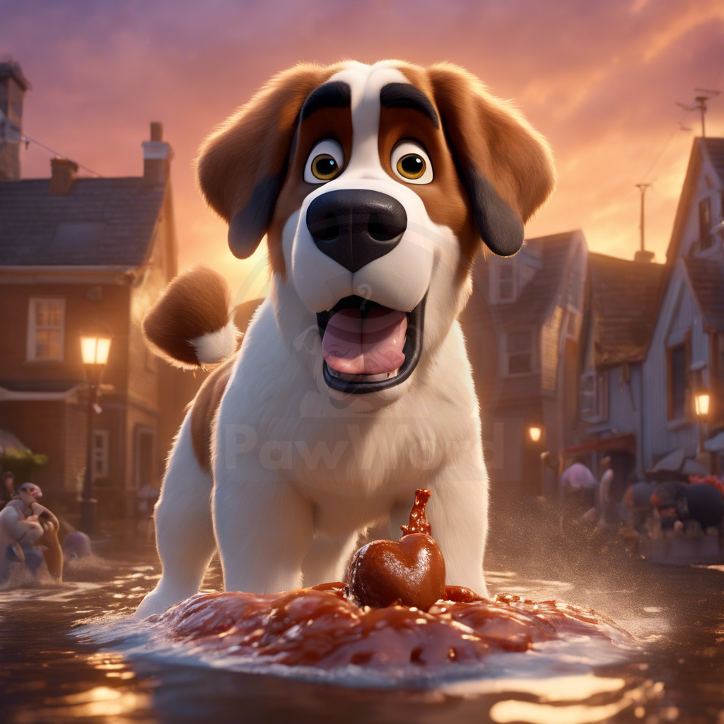 Saucy Shenanigans: Arlo the St. Bernard Saves Pawsburgh from the Great Gravy Flood!: A Arlo PawWord Story