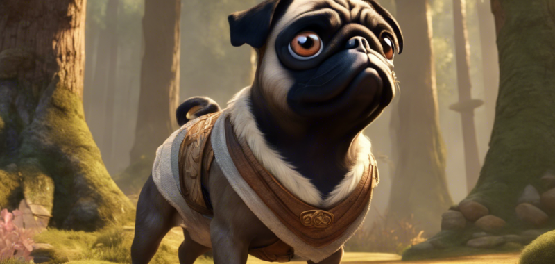 **Title: “Maggie and the Pawprints of Arcania: A Pug’s Tale of Loyalty and Legends”** – Maggie PawWord Story